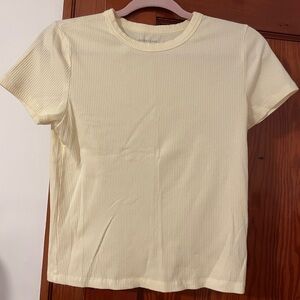 American Eagle Outfitters Baby Yellow Ribbed Tee